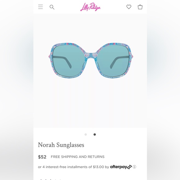 Lilly Pulitzer Norah Sunglasses Bahamas Beachcomber - Picture 1 of 4